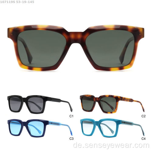 Modedesign Acetat Frames UV400 Polarisierte Sonnenbrille